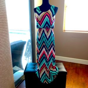 Chevron Halter Maxi Dress